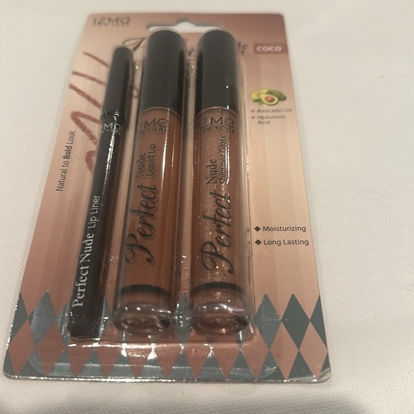 IZME NEW YORK Perfect Nude Lip Kit Coco in Nude & Shimmer Gloss w/ Lip liner. - Picture 2 of 5